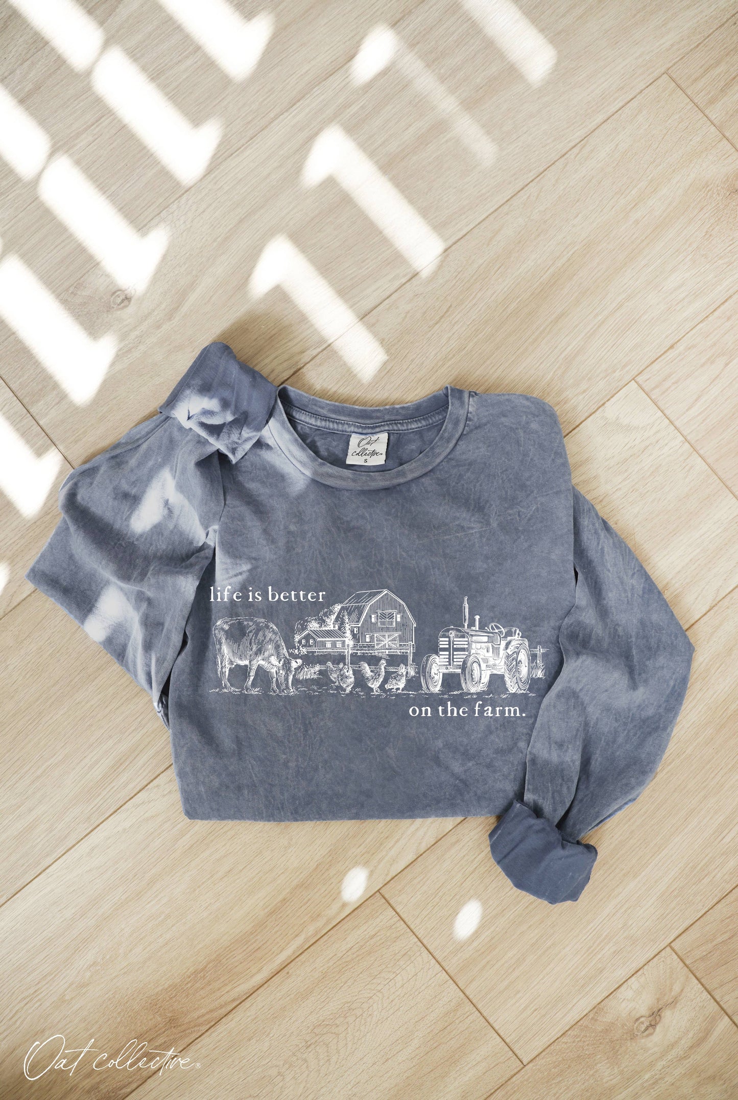 Better On The Farm Mineral Washed Long Sleeve Tee