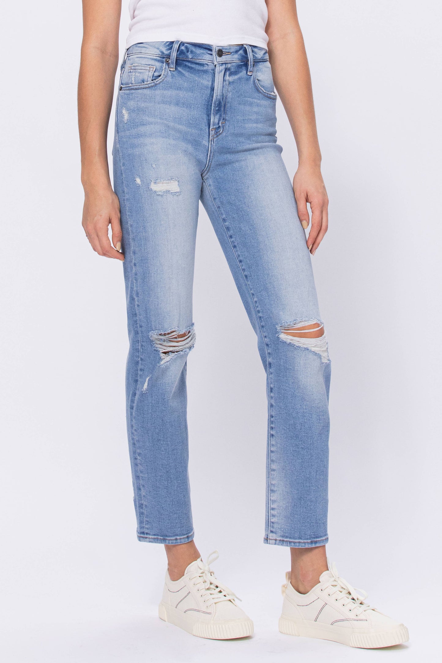 Tracey Light Wash Classic Stretch Straight Jeans