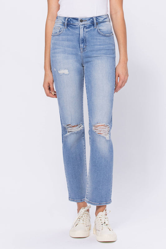 Tracey Light Wash Classic Stretch Straight Jeans